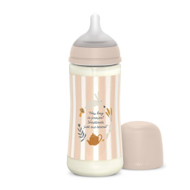 Suavinex, Biberon 360 ml, Biberon avec Tétine Symétrique SX Pro en Silicone à Débit Rapide (L). Avec Valve Anti-Colique. Silicon