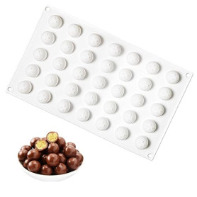 EXIN DEHCEN Moule Silicone Sphère 35 Cavités Ø 2cm | Pour Chocolat, Boules de Glace, Gelée, Bonbons