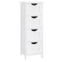 VASAGLE Meuble de Salle de Bain, Armoire sur Pied, avec 4 Tiroirs, 30 x 30 x 82 cm, pour Salon, Salle à Manger, Cuisine, Style M