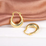ASH'S CHOICE Boucles d'Oreilles Femme Créoles Or Argent Rosé Chunky | Goutte d'Eau Gradient Ovale Lisse Boucles d'Oreilles Argen