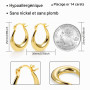 ASH'S CHOICE Boucles d'Oreilles Femme Créoles Or Argent Rosé Chunky | Goutte d'Eau Gradient Ovale Lisse Boucles d'Oreilles Argen