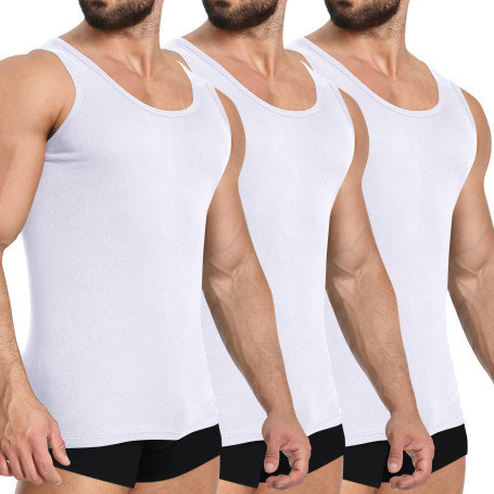 YOUCHAN Débardeur Homme Lot de 3 Maillots de Corps 100% Coton Toutes Les Tailles Noir et Blanc