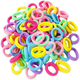 Hanyousheng 100 Pièces Elastique Cheveux pour Fille, Petit Liens Élastiques, Mini Chouchous Colorés pour Enfants, Bébé et Filles