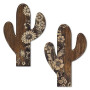 Putuo Decor Décoration Cactus aztèque (Lot de 2), décoration Murale Farmhouse, déco en Bois Motifs Floraux rustiques pour Salon,