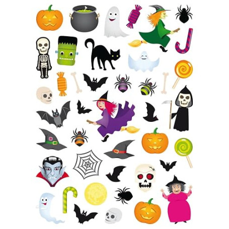 MÉGACRÉA Gommettes d'halloween 88 pièces