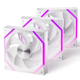 AsiaHorse Nyota Ventilateur PC 120MM ARGB Reverse [Lot de 3] [HDB] Ventilateur RGB 2000 RPM/61.5 CFM/2,16 MMH2O 5V 3PIN ARGB et 