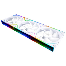 Thermalright TR TL-M12Q X3 Lot de 3 Ventilateurs de Processeur ARGB Infinity Mirror Blanc Refroidissement sans Fil 120mm Effet L