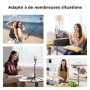 K&F CONCEPT 180cm Trépied Mag-Safe Léger, Perche Selfie Extensible Portable | Double Aimant, Trépied Vlog Aluminium à Réglage 3