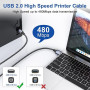 RAVIAD Câble Imprimante [2M] Cable USB 2.0 type B Câble USB A vers USB B | Nylon Tressé Cable Imprimante USB Compatible avec HP