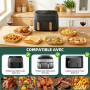 PETHREE Papier Cuisson Air Fryer, 100 Pcs Air Fryer Papier Cuisson pour Philips Dual Basket 3000/5000 Série 6L/3L, Papier Airfry