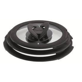 Tefal INGENIO Lot De 3 Couvercles Verre Et Silicone 16/18/20 Noir L9931012