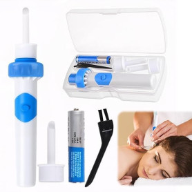 Aspirateur Oreille Cerumen Avec 2 Têtes de Rechange Lavables et Batterie | Nettoyant Oreille, Électrique Nettoyeur Oreilles Adul