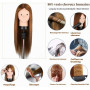 TopDirect 23.5" Maquillage Tête à coiffer 80% Cheveux Naturel Vrai Cheveux Humains Make-up Mannequin Tête Formation Coiffure ave