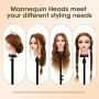 TopDirect 23.5" Maquillage Tête à coiffer 80% Cheveux Naturel Vrai Cheveux Humains Make-up Mannequin Tête Formation Coiffure ave