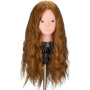 TopDirect 23.5" Maquillage Tête à coiffer 80% Cheveux Naturel Vrai Cheveux Humains Make-up Mannequin Tête Formation Coiffure ave