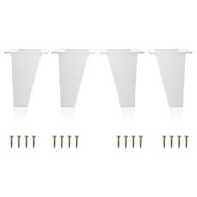 Kukicu Pieds pour Meubles Blancs - Pieds pour Meubles Inclinés - Hauteur: 120 mm - Design Scandinave Pieds DIY en Plastique ABS