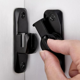 Litensh 90/180 Degrés Loquet de Porte Rabattable, Verrou Porte Loquet Porte Coulissante Fermeture Porte Coulissante Serrure Port