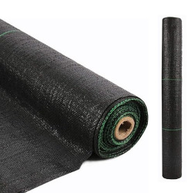 LITA Toile de Paillage Contre Les Mauvais Herbes 10Mx1M en Fibres de Polypropylène Tissées Anti-UV 125g/m2 Résistant Aux Déchiru