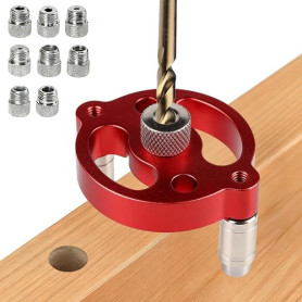 Kit de centrage pour le travail du bois, Guide de perçage vertical en aluminium avec douilles 3 à 10 mm, Gabarit de perçage préc