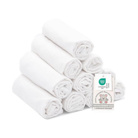 ZOLLNER Lot de 10 Gants de Toilette pour bébés - 35x50 cm - en Coton - Gants de Toilette Doux pour la Peau - très Doux et agréab