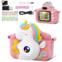 CAMCLID Appareil Photo Enfant, 1080p HD Appareil Photo Numérique Enfants avec 32GB Carte, Double Objectif Enfants Caméra Vidéo S