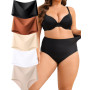 ALL OF SHE Lot de 5 Culotte Femme sans Couture Taille Haute Slip sous-vêtements Seamless Gainante Underwear High Waisted Soft Pa