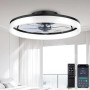 DWDVBL 50cm Ventilateur de Plafond Silencieux avec Lumiere et Telecommande 6 Vitesses et vent Réversible Dimmable LED Ventilateu