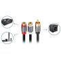 deleyCON 0,20m Câble Audio AUX RCA en Y - Câble Répartiteur pour Caisson de Basses - 1x Fiche vers 2x Prises RCA - Contacts Plaq