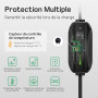 dé Chargeur Voiture Electrique Type 2 3,7kW 6m avec Écran LCD | IP66, Câble recharge voiture électrique Type 2, réglable 6-16A, 