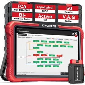 KINGBOLEN Valise Diagnostic Auto K10 Pro, OBD2 Diagnostic français pour système Complet avec 50+ Réinitialisations, Codes ECU, C