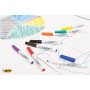 BIC Velleda 1741 Feutres pour Tableau Blanc Effaçables à Sec Pointe Conique Moyenne - Couleurs Assorties, Pochette de 4
