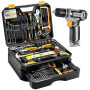 Caisse a Outil avec Perceuse Visseuse Multifonction Sans Fil 12V - DEKO 238 Pièces Malette Outils complete, Boîte à Outils avec