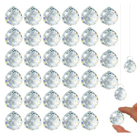 35 Pcs Attrape Soleil Cristal,Suncatcher Pendentif en Cristals, Sun Catcher Attrape-Soleils en Cristal Prismes,Pendentif Capteur