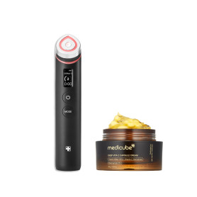 medicube Rituel Éclat Haute Technologie: Booster Pro Noir | Appareil 6-en-1 & Crème Capsules Vitamine C intense- 55ml | Fermeté 