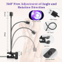 AiQInu Lampe UV Ongles Gel, LED Lampe Pose Americaine Ongle 3W, Ajustable Séchoirs à Ongles avec USB, avec Clip (Noir)