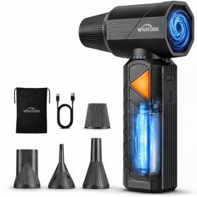 WHATOOK W02 Pro Souffleur Air Comprimé, 400000 TR/Min 100m/s Dépoussiérants Puissants électrique avec Batterie 12000mAh, Mini So