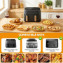 Papier Cuisson Air Fryer pour Philips Dual Airfryer Série 3000/5000 NA350 NA352 NA550 9L(6L/3L) Moulinex 8,3L(5,2L/3,1L), HONYAO