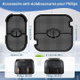 2 Pcs Accessoires Grille Anti Projection Air Fryer pour Philips Dual Basket Série 3000-5000 9 L (3 L/6 L), Réutilisable Accessoi