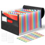 Euqvunn Trieur Document, Range Document à 25 compartiments pour Rangement Papier Administratif, format A4 avec onglets arc-en-ci