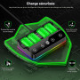 Batterie Rechargeable pour Manette Xbox, 4 Batteries Haute Capacité 6200mWh avec Chargeur/Éclairage RGB Refroidissant/25h d'Auto