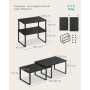 SONGMICS Étagère de Cuisine, Lot de 4, Organisateur, Porte-épices | Empilable, extensible, en Métal, Bois d’Ingénierie, Noir d'E