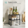 SONGMICS Étagère de Cuisine, Lot de 4, Organisateur, Porte-épices | Empilable, extensible, en Métal, Bois d’Ingénierie, Noir d'E