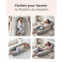 Nuliie Coussin de Grossesse pour Dormir, Oreiller de Corps Complet en Forme de U, Soutien pour Le Dos, Les Hanches et Les Jambes