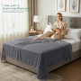 Utopia Bedding - Drap Plat - 225x255cm - Gris | Certifié Oeko-TEX - Polyester brossé Doux - Microfibre - Sans élastique