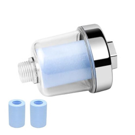 GEBAUM Filtre À Eau de Douche avec 2 Éléments Filtrants Remplaçables | Filtre de Douche Efficace pour Filtrer Les Impuretés Dans