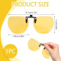 Clip Launettes Conduite de Nuit, Lunettes de Vision Nocturne Verres Jaunes Polarisés Anti-Éblouissement Ultra léger Clip Lunette