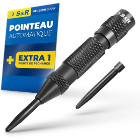 S&R Pointeau Poinçon Central Automatique à Frapper Acier/Métal/Bois 50-100 Nm. Avec Pointe de rechange