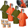 Editbar Lot de 4 ponchos de survie urgence, poncho de pluie urgence, couverture de sauvetage, sac de couchage, couverture thermi