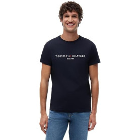 Tommy Hilfiger T-Shirt Manches Courtes Homme Core Tommy Logo Col Ras-du-Cou