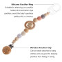 Attache Tetine Bois, Clip Attache Tetine, Pince Attache Tetine, Silicone Bouton Anneau, Adaptateur de Sucette, Anneau En Silicon